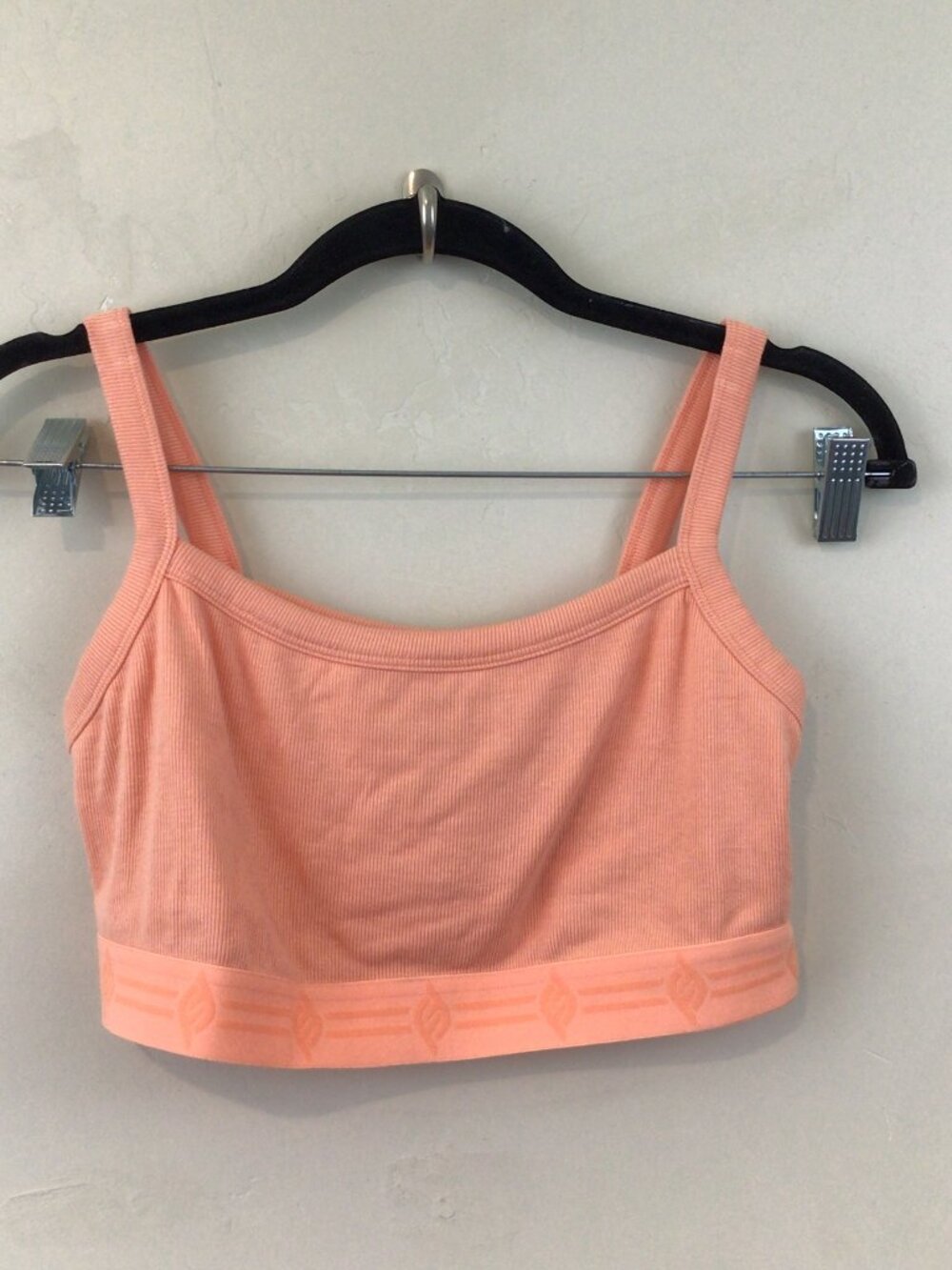 NWOT Feline Orange Ribbed Unlined Sports Bra Bralette